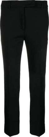 Incotex High-Waisted Tailored Broeken - Dames - Slim Fit Broeken - Zwart - XS - Leer - Broeken