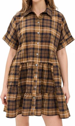 Sea New York Caja Plaid Tunic Dress In Chocolate