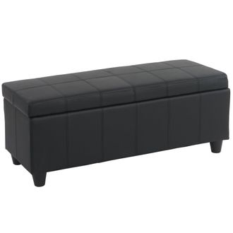 Hhg Hhg - Ba&uacute;l Kriens, Asiento De Banco, Polipiel, 45x114x45cm, Negro Mate