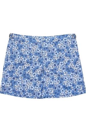 Lords of Harlech Neptune Tailored Swim Short in Dense Floral Blue at Nordstrom, Size 36