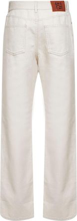 Fendi Womens Jeans Ivory Cotton Denim
