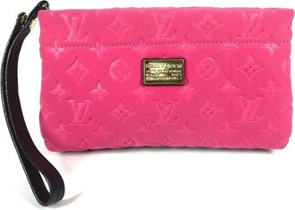 Louis Vuitton Black Galle Monogram Pink Monogram Clutch Bag Pouch (Pre-Owned)