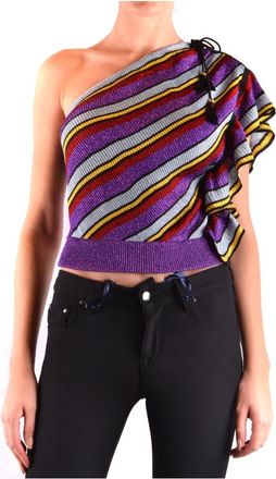 Philosophy di Lorenzo Serafini Mouwloze T-shirt - Dames - Tops zonder mouwen - Paars - 2XS - Katoen - Tops