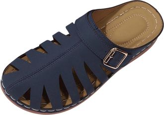 Generic Womens Orthopedic Slippers Casual Closed Toe Walking Sandals Solid Color Stylish Lightweight Comfortable Wide Fit Slip On Wedge Slippers Summer Beach