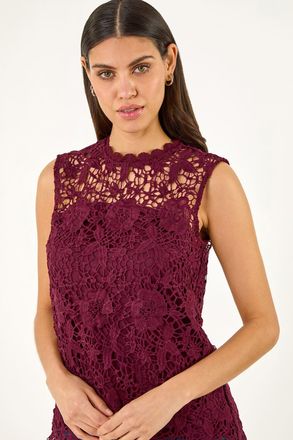 Roman Textured Lace Stretch Top