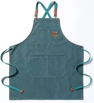 No Brand Delantales Unisex De Lona, Delantal De Trabajo Ajustable De Algod&oacute;n Con 3 Bolsillos, Ideal Para Cocina, Parrilla, Cafeter&iacute;a, Barbacoa, Manualidades, J