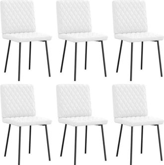 vidaXL Vidaxl - Sillas De Comedor 6 Uds Cuero Sint&eacute;tico Blanco