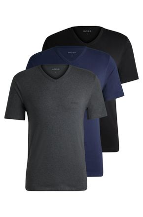 HUGO BOSS V-Shirt BOSS T-Shirt VN 3P CO, Herren, Gr. XXL (56), blau (hellblau), Jersey, Obermaterial: 100% Baumwolle, Shirts V-Shirt