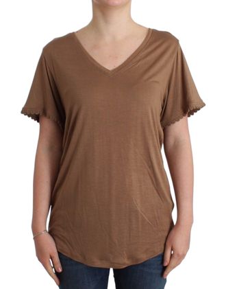John Galliano Bruine korte mouwen top