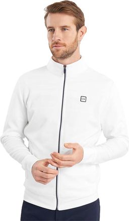 Calvin Klein Mens Concord Full Zip Stretch Soft Sweater - White - XL