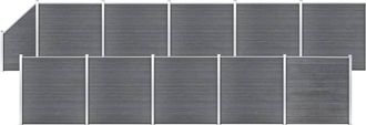 vidaXL Vidaxl - Set De Valla 10 Cuadradas + 1 Oblicua Wpc Gris 1830x186 Cm