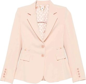 Elisabetta Franchi Enkelrij broekpak - Dames - Blazers - Roze - L - Leer - Jassen
