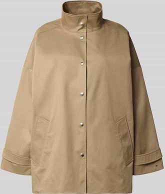 Tommy Hilfiger Loose Fit Jacke aus Baumwoll-Mix in Beige, Größe L/XL