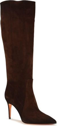 Santoni Womens Brown Calf Leather Bos Taurus High Heel Boots