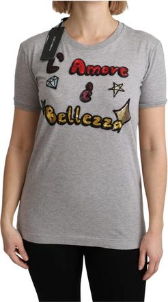 Dolce & Gabbana T-Shirts - Dames - T-shirts - Grijs - XS - Katoen - Tops