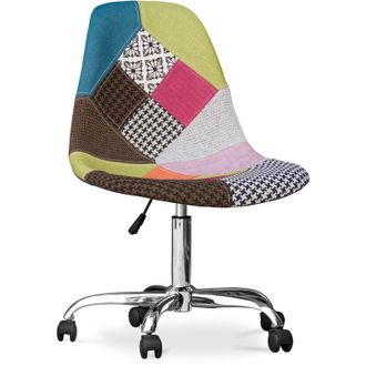 Winner Winner - Sedia da Ufficio con Rotelle - Sedia da Scrivania - Rivestita in Patchwork - Simona Multicolore