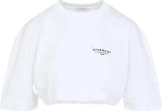 Givenchy Cropped Fit T-Shirt In Cotton With Stamp Print Clothing