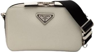 Prada Pre-owned Crossbody Bag - Dames - Vintage Schoudertas - Beige - ONE Size - Leer - Vintage