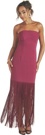 Six Stories Fringe Bandeau Maxi Dress in Raspberry at Nordstrom, Size 10