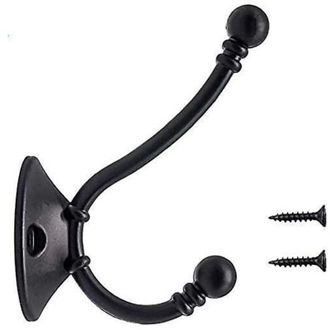 OEM Paquete De 8 Ganchos De Pared Grandes De Metal Vintage Para Sombreros, Ganchos Retro Para Armario, Ba&ntilde;o, Cocina, Negro (96 Mm, 60 Mm, 34 Mm)
