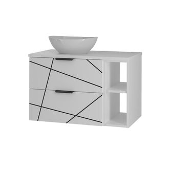 Petits Meubles Mueble lavabo individual 80cm paneles de melamina y mdf blanco