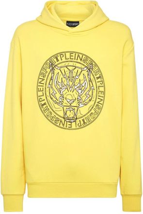 Plein Sport Heren, Sweatshirts & Hoodies, Geel, Maat: L Katoen