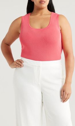 Tahari by ASL Scoop Neck Sweater Tank in Sunset at Nordstrom, Size 3X