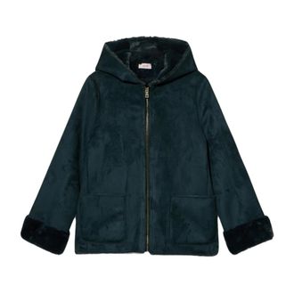 Oltre Jassen, Dames, Blauw, 4Xl, Polyester, Parka van zachte stof met capuchon