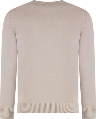 Drumohr Mens Cotton Crew-Neck Sweater Oyster Sweatshirts
