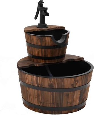 vidaXL Fuente De Agua Con Bomba Madera Maciza De Abeto 44,5x44,5x58 Cm Vidaxl