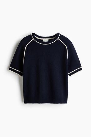 H&M Gestricktes T-Shirt - Blue