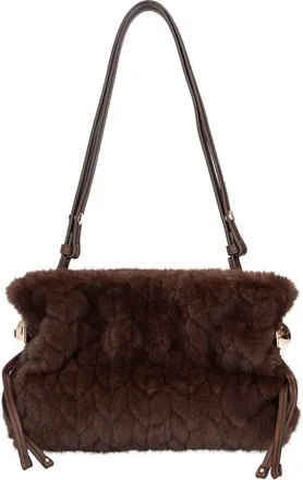 Liu Jo Deep Brown S Hobo Faux Fur Shoulder Bag