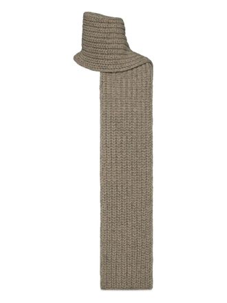 Maison Margiela Sciarpa Shetland in lana a coste - Marrone