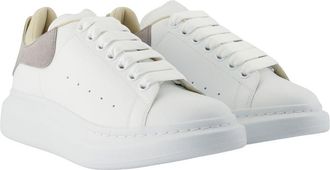 Alexander McQueen Mens Oversized Leather Sneaker White Calfskin
