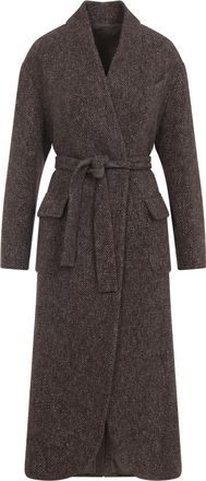 Brunello Cucinelli Brunello Cucinelli Womens Wool And Cashmere Coat - Dark Brown - Size EU 38 (Womens)