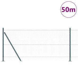 Berkfield Home Hexagon Fence Green 1x50 m Steel