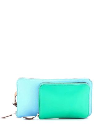 Herm&egrave;s Nouveau To Go Wallet Epsom with Swift clutch bag - Blu