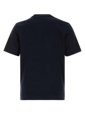 Fedeli Mens Navy Blue Cotton T-Shirt Blu Exterior