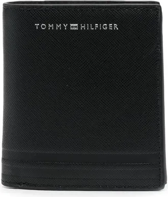 Tommy Hilfiger logo-print bi-fold leather wallet - men - Leather - One Size - Black