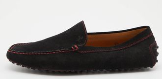 Tod's Tods For Ferrari Black Suede Slip On Loafers