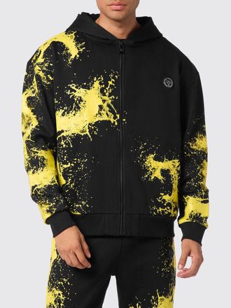 Plein Sport Felpa Splash con cappuccio e zip in jersey con stampa astratta