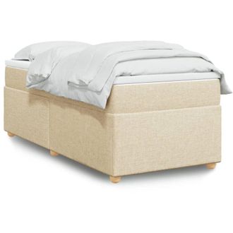 vidaXL Vidaxl - Cama Box Spring Con Colch&oacute;n Tela Color Crema 90x200 Cm