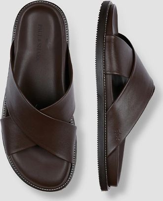 Paul & Shark Mens Paul & Shark Leather Sandals - Brown - Size: 11