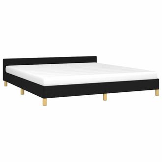 vidaXL Cama Sin Colch&oacute;n Tela Negro 160x200 Cm Vidaxl