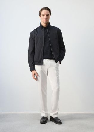 Mango Pantaloni slim-fit lyocell lino bianco sporco - Uomo - 44 - MANGO MAN