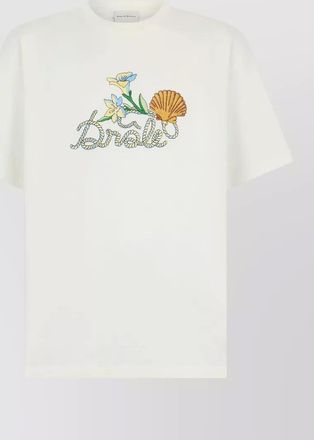 Dr&ocirc;le de Monsieur cotton crew neck t shirt embroidery