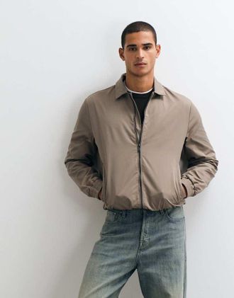 Threadbare giacca impermeabile con zip taupe-Neutro