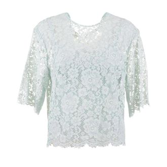 Dolce & Gabbana Laced Top - female - Dolce & Gabbana - Blouses - Blue - 2XS - Blouses & Shirts