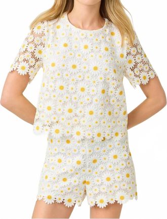 Lilly Pulitzer Louise Top In Resort White Fresh As A Daisy Lace
