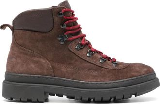 Polo Ralph Lauren Casual Bruine Enkellaarsjes - Heren - Veterlaarzen - Bruin - 43 EU - Leer - Schoenen
